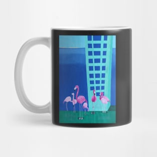 Flamingos Pop Art Gouache Painting Mug